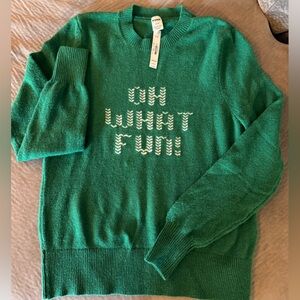 VS Pink “Oh What Fun” sweater.